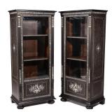 LOT 76 | PAIR NEOCLASSICAL INLAID PENWORK DISPLAY CABINETS | 19th century, likely French or Italian,