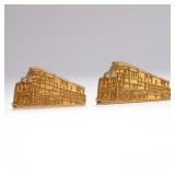 LOT 108 | PAIR CARTIER 18K GOLD TRAIN FORM CUFFLINKS | Each cufflink designed as a contemporary loco