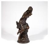 LOT 133 | MATHURIN MOREAU (FRENCH, 1822-1912) | La Source Bronze Seated woman drinking water with a 