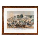 LOT 141 | CURRIER & IVES [PUBLISHERS]: HARLEM LANE | Fast Trotters on Harlem Lane NY Colored lithogr