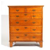 LOT 158 | FEDERAL TIGER MAPLE TALL CHEST OF DRAWERS  | Two drawers over four full-width graduated dr