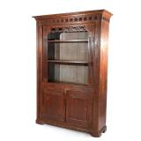 LOT 164 | EARLY 19TH CENTURY AMERICAN STAINED PINE CUPBOARD | Large pine cupboard, with open shelves