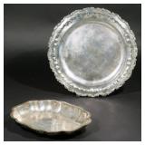 LOT 202 | (2PC) STERLING SILVER TRAYS | Including a Mexican round tray by Sanborns with scrollwork r