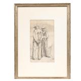 LOT 285 | ISABEL (WOLFF) BISHOP (AMERICAN, 1902-1988) | Union Square Pen & ink on paper Showing two 