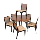 LOT 309 | DUNBAR DINING SUITE | With two leaves, each 15 in. h. 32 w. 19 d. 19-1/2 in. (ea. chair) o