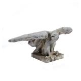 LOT 369 | 19TH C. PATINATED ZINC FULL-BODIED AMERICAN EAGLE | 19th century, mounted on square plinth