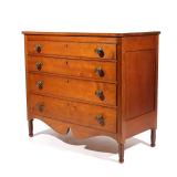 LOT 373  | AMERICAN CHERRY CHEST OF DRAWERS | E.19th century, having four full-width graduating draw