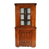 LOT 376 | AMERICAN CORNER CUPBOARD OF SMALL SIZE | Early 19th century, two-part construction, glazed
