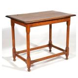 LOT 386 | 18THC. N.E. STRETCHER BASE TAVERN TABLE | Overhanging rectangular top h. 28 w. 34 d. 22 in