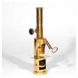 LOT 417 | EARLY 19TH CENTURY BRASS CULPEPER-TYPE MICROSCOPE | No apparent markings h. 10-3/8 w. 3 d.