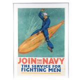 LOT 444 | RICHARD FAYERWEATHER BABCOCK POSTER | "Join the Navy / The Service for Fighting Men" h. 38