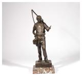 LOT 586 | HANS ARNHEIM (1881-1942), BRONZE FIELD WORKER | Farmer with scythe Bronze Signed and with 