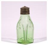 LOT 664 | LARGE EMERALD GREEN CATHEDRAL INK BOTTLE | Having a tin lid, with pontil mark h. 14-1/2 w.