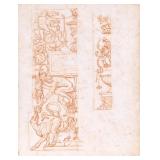 LOT 33 | OLD MASTER ARCHITECTURAL DRAWING | Architectural study Red chalk on paper Detail of an intr