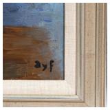 Oil on canvas Signed lower right, in a silvered frame h. 21-3/4 w. 18 in. overall: 26-7/8 x 23-1/4 