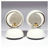 LOT 43 | VICO MAGISTRETTI ARTEMIDE "ECLISSE" TABLE LAMPS | Pair white spheric table lamps, circa 196