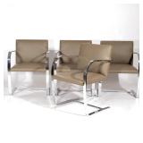 LOT 50 | (4PC) LEATHER KNOLL / BRNO ARMCHAIRS | Mies Van Der Rohe for Knoll, leather upholstery on c