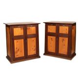 LOT 53 | PAIR THOMAS THROOP FILING CABINETS | Late 20th / early 21st century, solid walnut and elm w