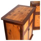 Late 20th / early 21st century, solid walnut and elm with Damascus steel pulls, each with two file d