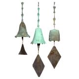 LOT 57 | (3PC) PAOLO SOLERI WIND BELLS | Paolo Soleri (1919-2013) for Arcosanti, circa 1960s-70s, br