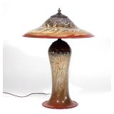 LOT 69 | JARED DAVIS FISSION SERIES LAMP | Contemporary blown glass lamp base and shade, signed h. 1