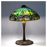 LOT 70 | TIFFANY STUDIOS DRAGONFLY LAMP | Shade marked "Tiffany Studios / New York / 1585", the shad