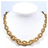 LOT 121 | DAVID WEBB 18K YELLOW GOLD NECKLACE | Designed as hammered and twisted-form 18k yellow gol