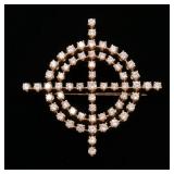 LOT 126 | AGA CORREA DIAMOND & 14K GOLD CROSS BULLSEYE PIN | "Center of Effort" or "Center of Affect