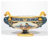 LOT 142 | HENRIOT QUIMPER DRAGON-HANDLED JARDINIERE | French faience pottery pedestal jardiniere hav
