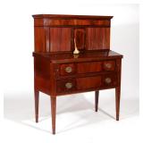 LOT 149 | HEPPLEWHITE INLAID TAMBOUR WRITING DESK | Circa 1830, having molded cornice over full-widt
