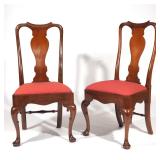 Boston, Mass., circa 1750, having taut bow crest rail above spooned back and solid vase-form splat, 