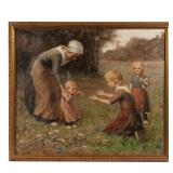 LOT 169 | HENDRIK HEYLIGERS (DUTCH, 1877-1967) | Children in a field Oil on canvas Showing children 