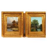 LOT 170 | (2PC) JAMES MCDOUGAL HART (AMERICAN, 1828-1901) | Pair of landscapes, c. 1880 Oil on panel