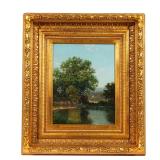 Oil on panel Including an autumnal scene signed lower right and dated "80", the other apparently uns