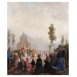 LOT 172 | LATE 19TH CENTURY HISTORICAL PAINTING | Religious procession Oil on canvas Possibly Americ