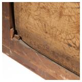  hand hewn and contoured stretcher h. 29-1/2 w. 25 in. (stretcher) overall: 33-1/2 x 28-1/4 in., fra