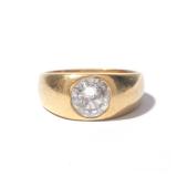 LOT 222 | 1.97CT DIAMOND & 18K GOLD RING | An Old European Cut approximately 1.97ct (8.1 - 8.3 x 4.9