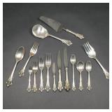 LOT 255 | (137PC) WALLACE "GRAND BAROQUE" STERLING FLATWARE  | Flatware service set for twelve in "G