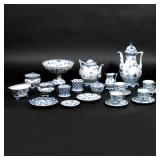 LOT 262 | (21PC) ROYAL COPENHAGEN BLUE FLUTED LACE CHINA | Tea service and other pieces, including f