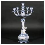 LOT 264 | ROYAL COPENHAGEN BLUE LACE CANDELABRA | Late 19th century, with five candlesticks mounted 