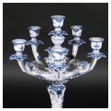 Late 19th century, with five candlesticks mounted on a single reticulated arm centering a single can