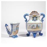  LOT 268 | (2PC) PORQUIER-BEAU QUIMPER VASES | Circa late 19th century or earlier, French faience po