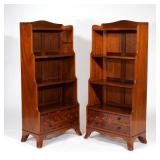 19th century, having shaped backboard and sides, three open shelves, over single drawer with double 