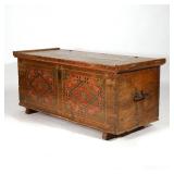 LOT 296 | SCANDINAVIAN PROVINCIAL DOWRY CHEST, 1826 | Polychromed, with a hinged lid h. 25 w. 57 d. 