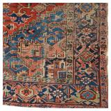 LOT 297 | ANTIQUE HERIZ CARPET OF DESIRABLE SIZE | Medallion, salmon field h. 10 ft. 4 in. w. 8 ft. 