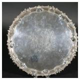 LOT 321 |GEORGIAN STERLING SILVER SALVER | George III, c. 1764, possibly by Ebenezer Coker, having a