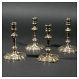 LOT 325 | (4PC) GEORGE II ENGLISH SILVER CANDLESTICKS | Each with London hallmarks, 2 with 1740 date