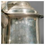 With London hallmarks and 1740 date mark, having a hinged lid with engraved monogrammed handle ("T C