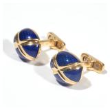 LOT 351 | TINELLI & C., VALENZA, ENAMELED GOLD CUFFLINKS | 18k yellow gold, each with four enameled 