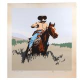 LOT 371 | BILL SCHENCK (AMERICAN, B. 1947), SERIGRAPH | Line Rider Serigraph on paper, mounted Signe